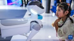 小朋数博会上旁不雅机械狗